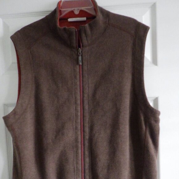 Tommy Bahama Vest Mens XL Reversible Full Zip Brown Sleeveless Golf Layer Casual - Picture 1 of 7